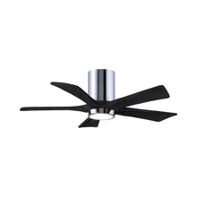 Load image into Gallery viewer, Irene IR5HLK 42-Inch Indoor / Outdoor LED Flush Mount Ceiling Fan in Polished Chrome/Matte Black.
