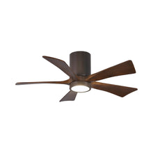 Load image into Gallery viewer, Irene IR5HLK 42-Inch Indoor / Outdoor LED Flush Mount Ceiling Fan in Textured Bronze/Walnut.
