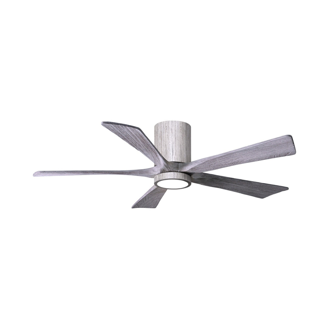 Irene IR5HLK 52-Inch Indoor / Outdoor LED Flush Mount Ceiling Fan in Barnwood Tone/Barnwood Tone.