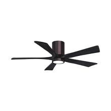Load image into Gallery viewer, Irene IR5HLK 52-Inch Indoor / Outdoor LED Flush Mount Ceiling Fan in Brushed Bronze/Matte Black.
