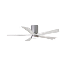 Load image into Gallery viewer, Irene IR5HLK 52-Inch Indoor / Outdoor LED Flush Mount Ceiling Fan in Brushed Nickel/Matte White.
