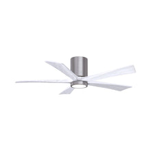 Load image into Gallery viewer, Irene IR5HLK 52-Inch Indoor / Outdoor LED Flush Mount Ceiling Fan in Brushed Pewter/Matte White.
