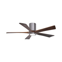 Load image into Gallery viewer, Irene IR5HLK 52-Inch Indoor / Outdoor LED Flush Mount Ceiling Fan in Brushed Pewter/Walnut.
