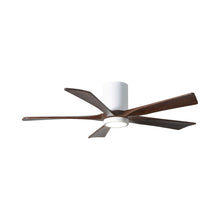 Load image into Gallery viewer, Irene IR5HLK 52-Inch Indoor / Outdoor LED Flush Mount Ceiling Fan in Gloss White/Walnut.
