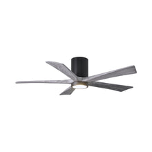 Load image into Gallery viewer, Irene IR5HLK 52-Inch Indoor / Outdoor LED Flush Mount Ceiling Fan in Matte Black/Barn Wood.
