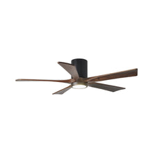Load image into Gallery viewer, Irene IR5HLK 52-Inch Indoor / Outdoor LED Flush Mount Ceiling Fan in Matte Black/Walnut.

