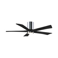 Load image into Gallery viewer, Irene IR5HLK 52-Inch Indoor / Outdoor LED Flush Mount Ceiling Fan in Polished Chrome/Matte Black.
