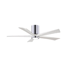 Load image into Gallery viewer, Irene IR5HLK 52-Inch Indoor / Outdoor LED Flush Mount Ceiling Fan in Polished Chrome/Matte White.
