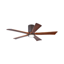 Load image into Gallery viewer, Irene IR5HLK 52-Inch Indoor / Outdoor LED Flush Mount Ceiling Fan in Textured Bronze/Walnut.
