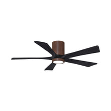 Load image into Gallery viewer, Irene IR5HLK 52-Inch Indoor / Outdoor LED Flush Mount Ceiling Fan in Walnut Tone/Matte Black.
