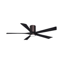 Load image into Gallery viewer, Irene IR5HLK 60-Inch Indoor / Outdoor LED Flush Mount Ceiling Fan in Brushed Bronze/Matte Black.

