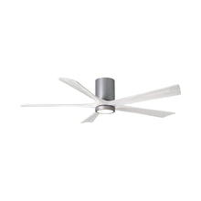 Load image into Gallery viewer, Irene IR5HLK 60-Inch Indoor / Outdoor LED Flush Mount Ceiling Fan in Brushed Nickel/Matte White.
