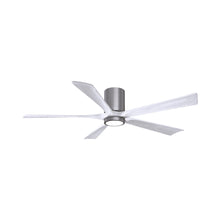 Load image into Gallery viewer, Irene IR5HLK 60-Inch Indoor / Outdoor LED Flush Mount Ceiling Fan in Brushed Pewter/Matte White.
