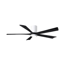 Load image into Gallery viewer, Irene IR5HLK 60-Inch Indoor / Outdoor LED Flush Mount Ceiling Fan in Gloss White/Matte Black.
