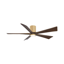 Load image into Gallery viewer, Irene IR5HLK 60-Inch Indoor / Outdoor LED Flush Mount Ceiling Fan in Light Maple/Walnut.
