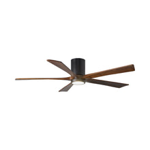 Load image into Gallery viewer, Irene IR5HLK 60-Inch Indoor / Outdoor LED Flush Mount Ceiling Fan in Matte Black/Walnut.
