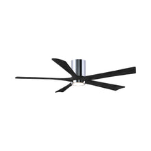 Load image into Gallery viewer, Irene IR5HLK 60-Inch Indoor / Outdoor LED Flush Mount Ceiling Fan in Polished Chrome/Matte Black.
