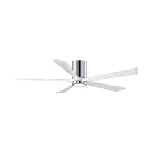 Load image into Gallery viewer, Irene IR5HLK 60-Inch Indoor / Outdoor LED Flush Mount Ceiling Fan in Polished Chrome/Matte White.
