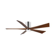 Load image into Gallery viewer, Irene IR5HLK 60-Inch Indoor / Outdoor LED Flush Mount Ceiling Fan in Polished Chrome/Walnut.
