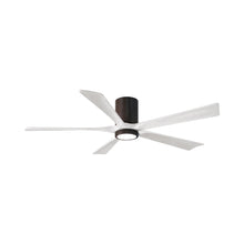 Load image into Gallery viewer, Irene IR5HLK 60-Inch Indoor / Outdoor LED Flush Mount Ceiling Fan in Textured Bronze/Matte White.
