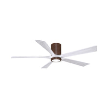 Load image into Gallery viewer, Irene IR5HLK 60-Inch Indoor / Outdoor LED Flush Mount Ceiling Fan in Walnut Tone/Matte White.
