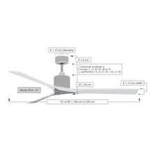 Load image into Gallery viewer, Nan XL Indoor / Outdoor Ceiling Fan - line drawing.
