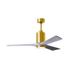Load image into Gallery viewer, Patricia 3 Indoor / Outdoor LED Ceiling Fan in Brushed Brass/Barn Wood (52-Inch).
