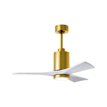 Load image into Gallery viewer, Patricia 3 Indoor / Outdoor LED Ceiling Fan in Brushed Brass/Matte White (42-Inch).

