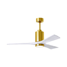 Load image into Gallery viewer, Patricia 3 Indoor / Outdoor LED Ceiling Fan in Brushed Brass/Matte White (52-Inch).
