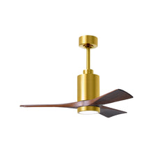 Load image into Gallery viewer, Patricia 3 Indoor / Outdoor LED Ceiling Fan in Brushed Brass/Walnut (42-Inch).
