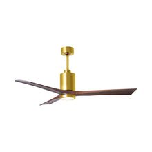 Load image into Gallery viewer, Patricia 3 Indoor / Outdoor LED Ceiling Fan in Brushed Brass/Walnut (60-Inch).
