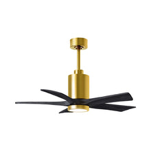 Load image into Gallery viewer, Patricia 5 Indoor / Outdoor LED Ceiling Fan in Brushed Brass/Matte Black (42-Inch).
