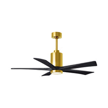 Load image into Gallery viewer, Patricia 5 Indoor / Outdoor LED Ceiling Fan in Brushed Brass/Matte Black (52-Inch).
