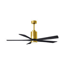 Load image into Gallery viewer, Patricia 5 Indoor / Outdoor LED Ceiling Fan in Brushed Brass/Matte Black (60-Inch).
