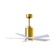 Load image into Gallery viewer, Patricia 5 Indoor / Outdoor LED Ceiling Fan in Brushed Brass/Matte White (42-Inch).
