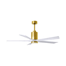 Load image into Gallery viewer, Patricia 5 Indoor / Outdoor LED Ceiling Fan in Brushed Brass/Matte White (60-Inch).
