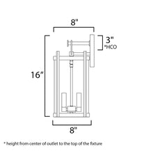 Load image into Gallery viewer, Belfry Outdoor Wall Light - line drawing.
