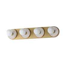 Load image into Gallery viewer, Hollywood Wall Light in Whit Alabaster/Natural Aged Brass (4-Light).
