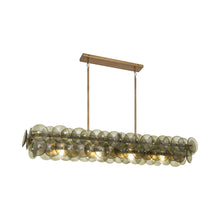 Load image into Gallery viewer, Loren Linear Chandelier in Weathered Brass (Green Vintage).
