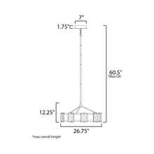 Load image into Gallery viewer, Radiant LED Chandelier - line drawing.
