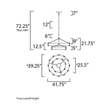 Load image into Gallery viewer, Radiant LED Chandelier - line drawing.
