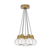 Load image into Gallery viewer, Mina 7-Light LED Pendant Light in Black / White/Aged Brass.
