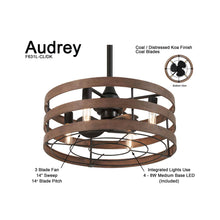 Load image into Gallery viewer, Audrey LED Ceiling Fan in Detail.
