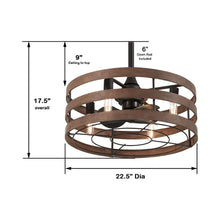 Load image into Gallery viewer, Audrey LED Ceiling Fan - line drawing.
