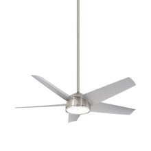 Load image into Gallery viewer, Chubby Outdoor LED Smart Ceiling Fan in Brushed Nickel.
