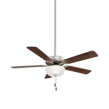 Load image into Gallery viewer, Contractor Uni-Pack LED Ceiling Fan in Brushed Steel/ Dark Walnut.
