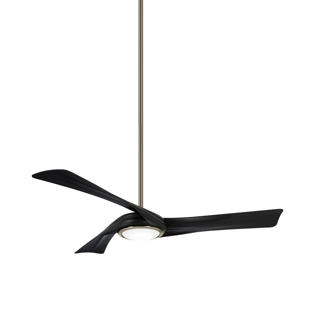 Curl LED Ceiling Fan in Brushed Nickel/Coal.