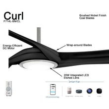 Load image into Gallery viewer, Curl LED Ceiling Fan in Detail.
