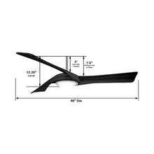Load image into Gallery viewer, Curl LED Ceiling Fan - line drawing.
