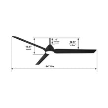 Load image into Gallery viewer, Java Xtreme Outdoor LED Ceiling Fan - line drawing.
